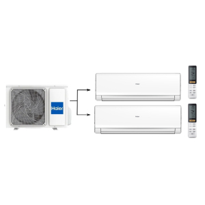  Мульти сплит-система на 2 комнаты Haier Lightera 2U40S2SM1FA/AS09NS6ERA-W*2шт 