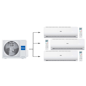  Мульти сплит-система на 3 комнаты Haier Leader Super Match 3U70S2SR5FA/AS09TS6HRA-M/AS07TS6HRA-M*2шт 